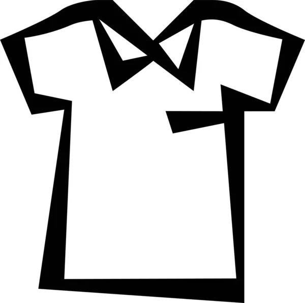 Ícone Camisa Moda Vestuário Estilo Desenhado Mão — Vetor de Stock