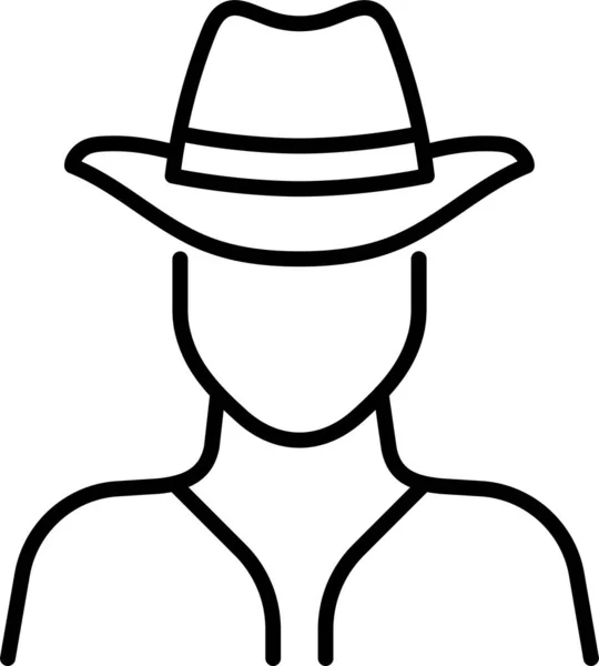 Cowboy Hat Man Icon — Stock Vector