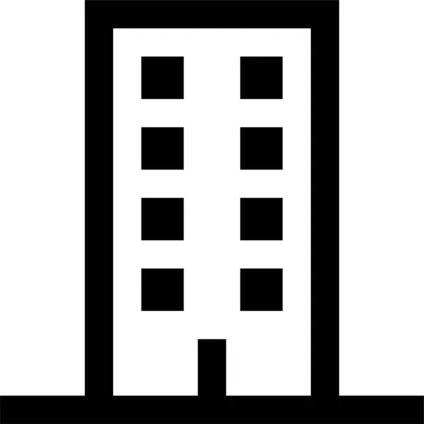 Ikona Výstavby Nemovitostí Stylu Osnovy — Stockový vektor