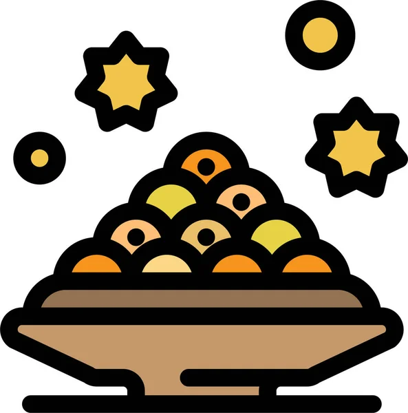 Dessert Dish Plate Icon Ramadaneid Category — Stock Vector