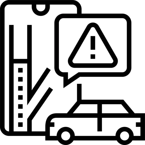 Icono Advertencia Carretera Cerrada Estilo Contorno — Vector de stock