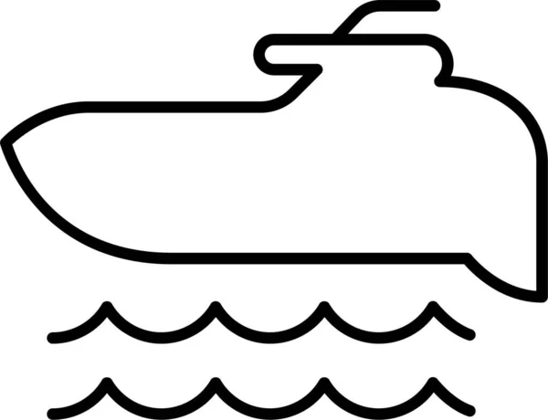 Boat Maritime Sea Icon Outline Style — Stock Vector