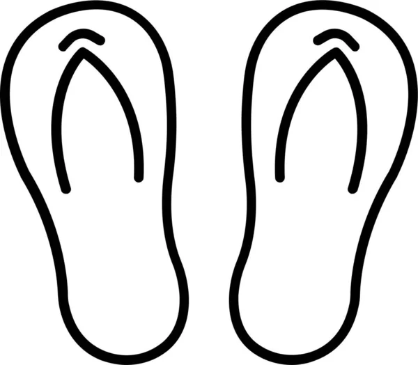 Ikon Sepatu Flip Flops - Stok Vektor