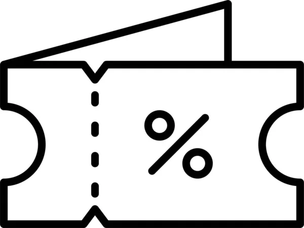 Значок Купона Знижки Продажу Стилі Контур — стоковий вектор