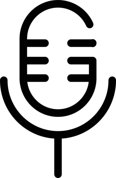 Mikrofon Zobrazit Ikonu Stylu Osnovy — Stockový vektor