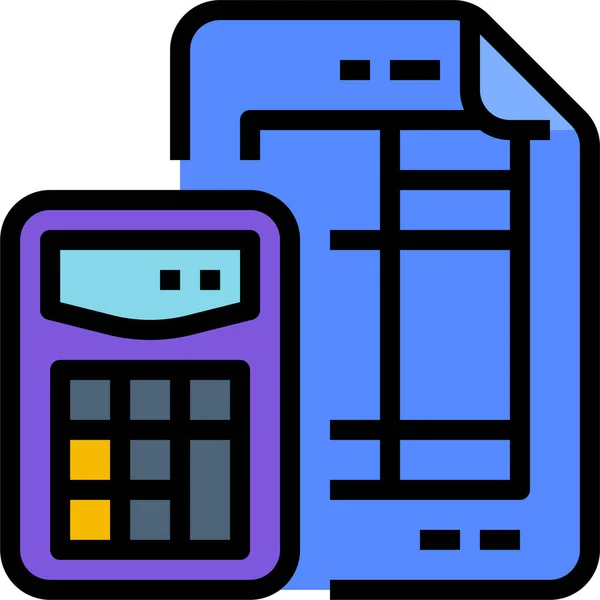 Negócio Contabilidade Calcular Ícone Estilo Filledoutline — Vetor de Stock