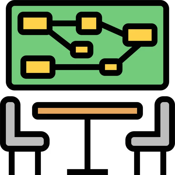 Icône Rencontre Industrie Cinématographique Dans Style Filledoutline — Image vectorielle