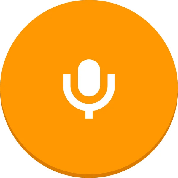 Ses Ortamındaki Mikrofon Simgesi Düz Biçimli — Stok Vektör
