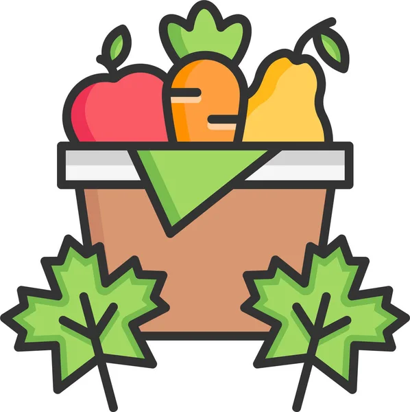 Fruit Fruitmand Pictogram — Stockvector