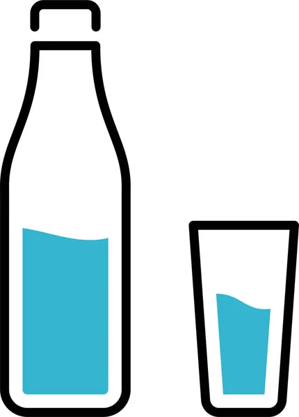Milk Drink Glass Icon — Stock Vector