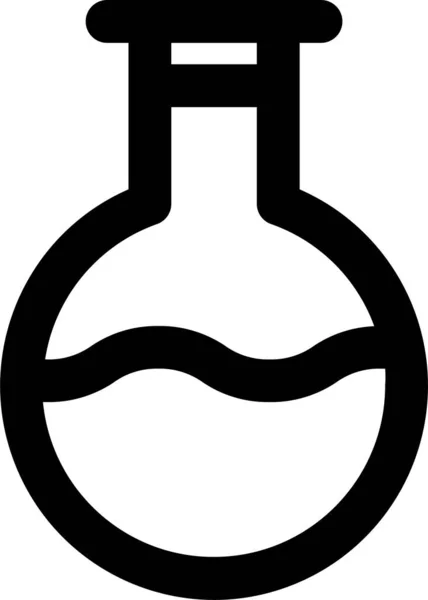 Icône Flasque Enseignement Chimie Dans Style Contour — Image vectorielle