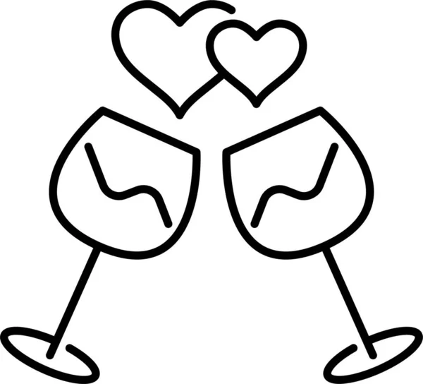 Coração Romântico Valentines Ícone Categoria Valentinesday —  Vetores de Stock