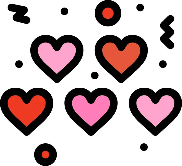 Сердца Влюблены Икона Валентина Категории Loveromance — стоковый вектор