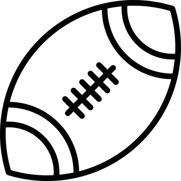 Amerikanische Rugby Ikone Outline Stil — Stockvektor