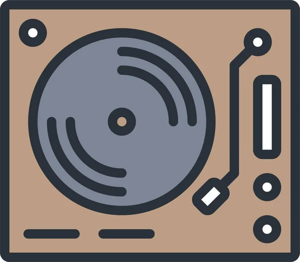 Ikon Musik Multimedia Audio Dalam Gaya Filledoutline - Stok Vektor