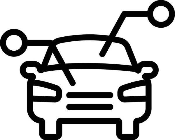 Automobiel Auto Contour Pictogram Grote Lijnen Stijl — Stockvector