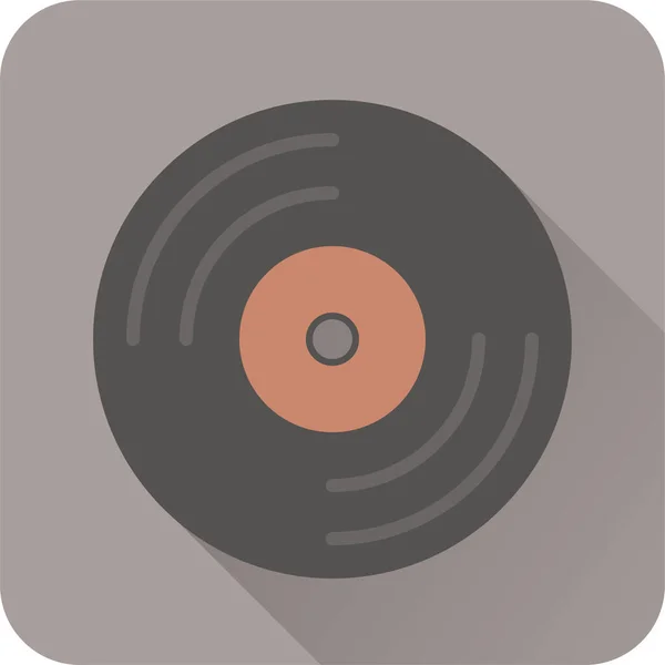 Icône Enregistrement Disque Audio Dans Style Plat — Image vectorielle