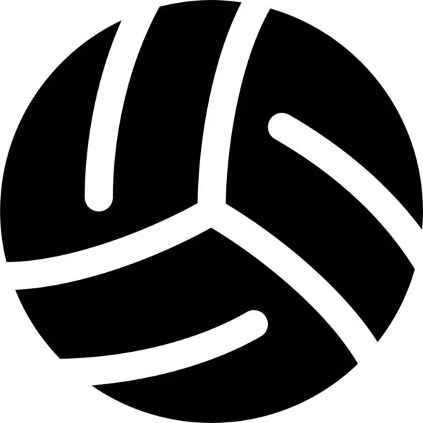 ソリッドスタイルのゲームスポーツバレーボールアイコン — ストックベクタ