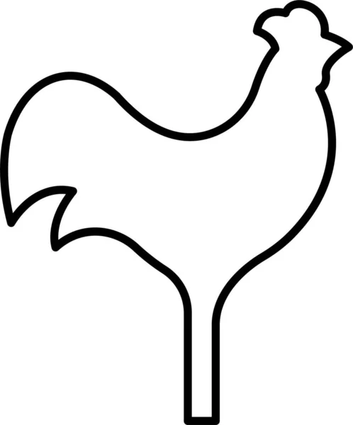 Bird Cock Lollipop Icon — Stock Vector