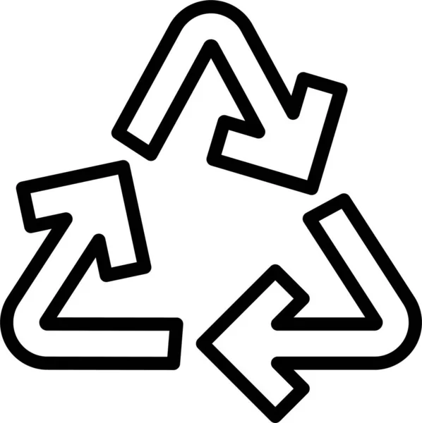 Ανακύκλωση Ανακύκλωσης Εικονίδιο Σκουπίδια Στυλ Περίγραμμα — Διανυσματικό Αρχείο