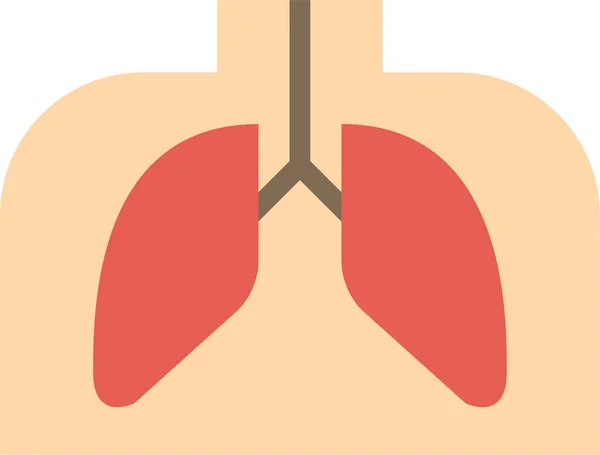 Krankheit Menschliche Lungen Ikone Flachen Stil — Stockvektor