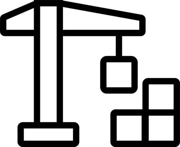 Constructie Contour Kraan Icoon — Stockvector