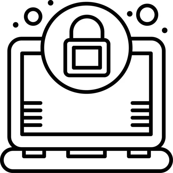 Icône Verrouillage Ordinateur Portable Cryptage Dans Catégorie Computerinternetsecurity — Image vectorielle