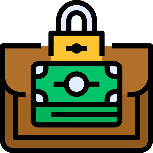 Icono Seguridad Del Pago Billetes Estilo Filledoutline — Archivo Imágenes Vectoriales