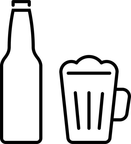 Alkohol Bierflaschen Ikone Muttertags Kategorie — Stockvektor