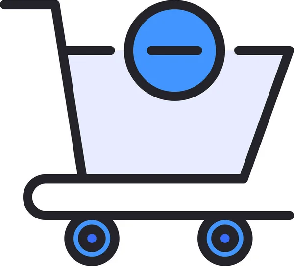 Eliminar Icono Comercio Carrito — Vector de stock