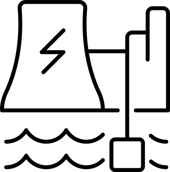 Ícone Energia Elétrica Hidroeletricidade —  Vetores de Stock
