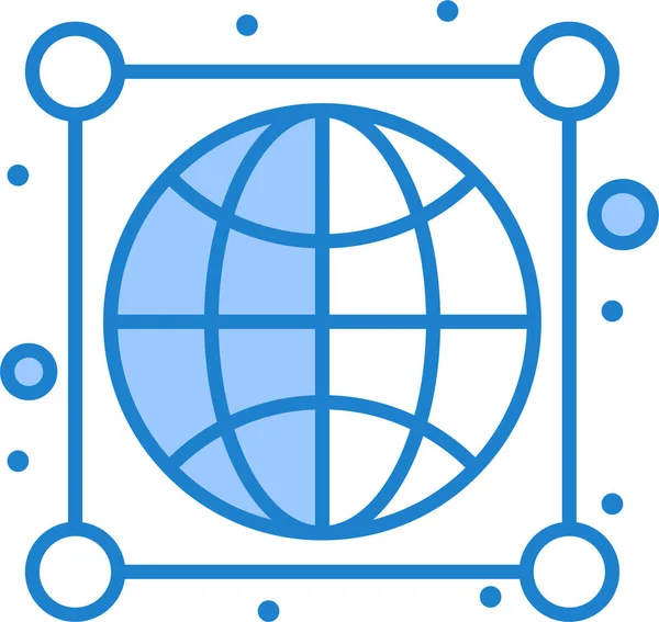 Connessioni Icona Del Globo Terrestre Nella Categoria Gestione Aziendale — Vettoriale Stock