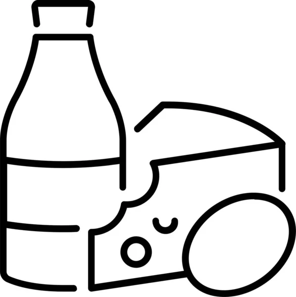 Botella Queso Lácteos Icono — Vector de stock