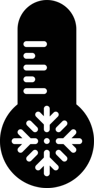 Koud Ijs Sneeuwvlok Pictogram Massieve Stijl — Stockvector