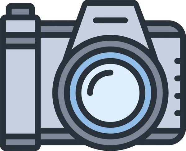 Значок Фотоапарата Мультимедійної Фотографії Стилі Заповненої Лінії — стоковий вектор