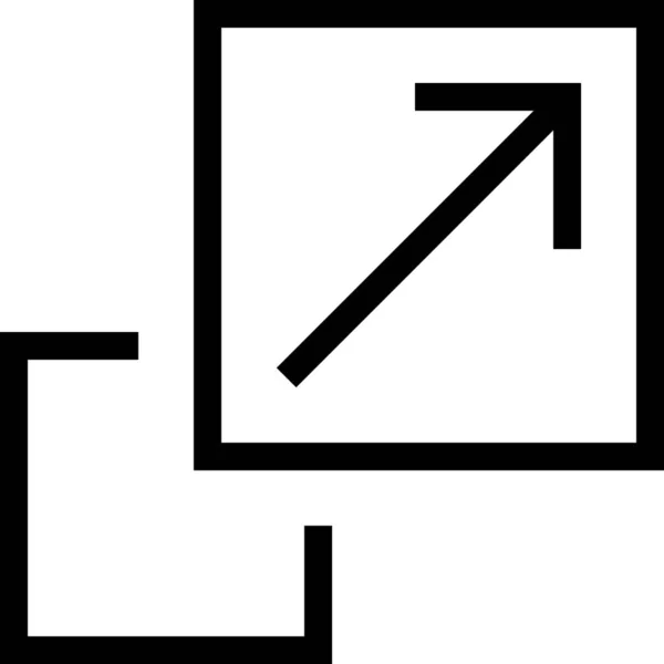 Иконка Файла Стрелкой Стиле Контура — стоковый вектор