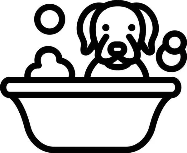 Badewanne Krallt Hundeikone — Stockvektor