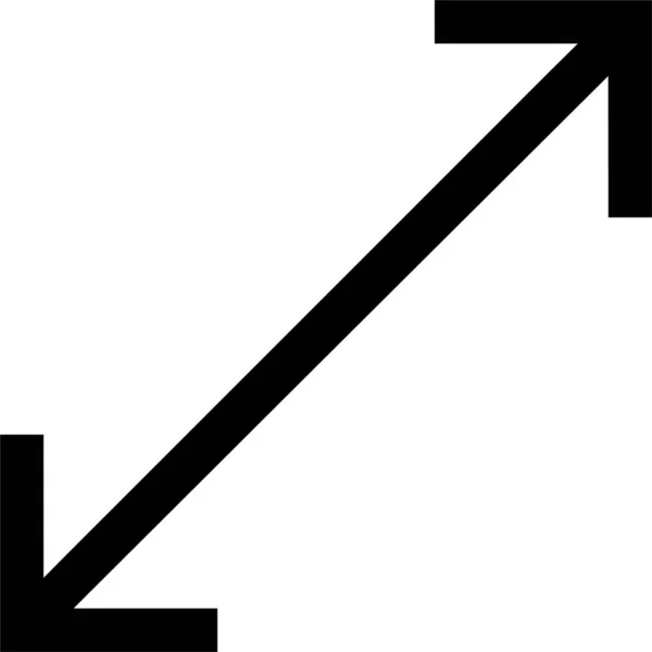 Diagonal Agrandar Ampliar Icono Estilo Contorno — Vector de stock