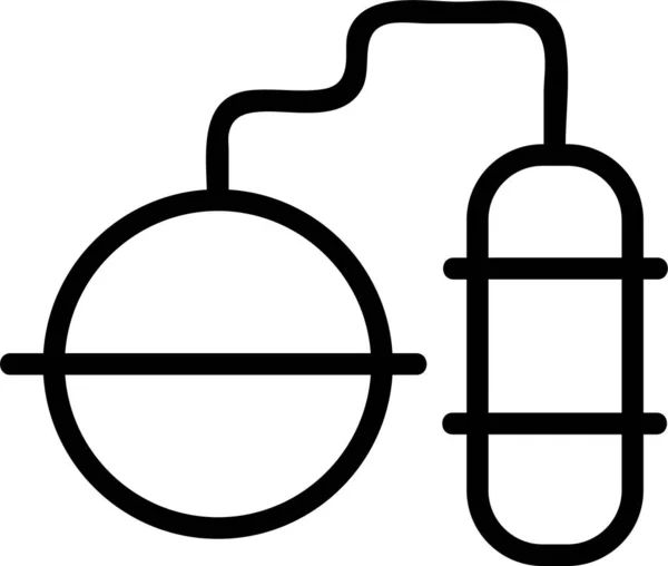 Contour Fabriekskantoor Icoon Bouwcategorie — Stockvector