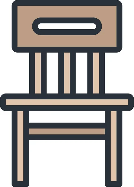 Stuhl Möbel Home Ikone Filedoutline Stil — Stockvektor