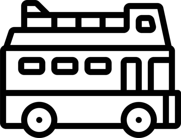 Двойной Значок Автобусной Палубы Стиле Наброска — стоковый вектор
