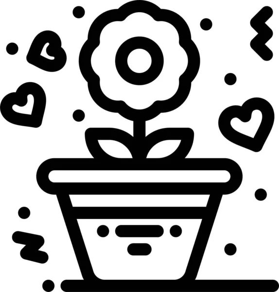 Bloem Liefde Romantiek Pictogram Liefde Categorie — Stockvector