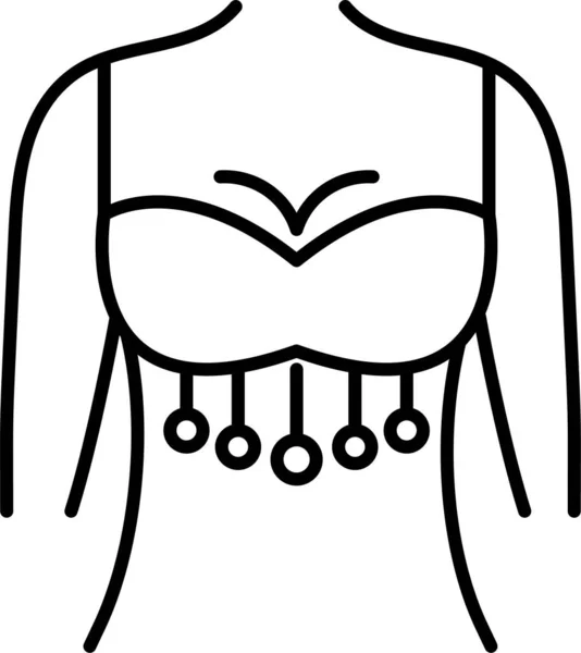 Plage Bikini Vêtements Icône — Image vectorielle