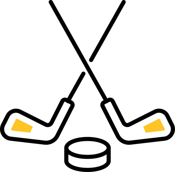 Deporte Disco Icono Hockey — Vector de stock