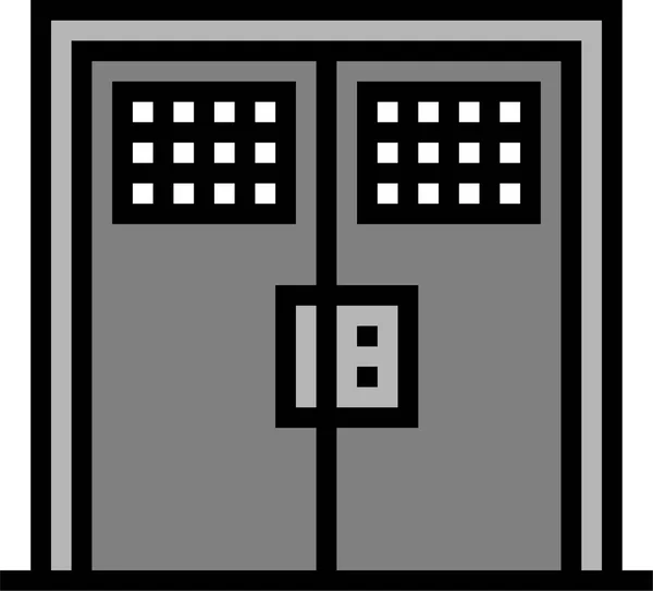 Дверь Двойная Иконка — стоковый вектор