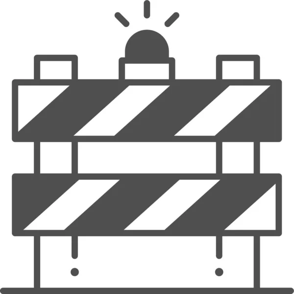 Barrière Waarschuwingsbord Pictogram Verkeersbord — Stockvector