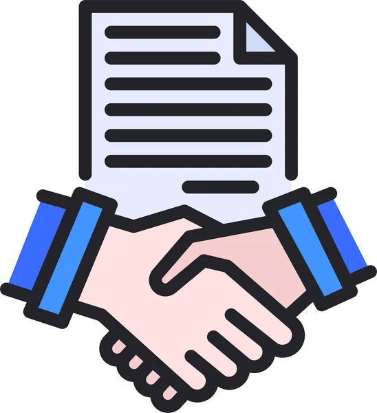 Handshake Ícone Contrato Negócio — Vetor de Stock