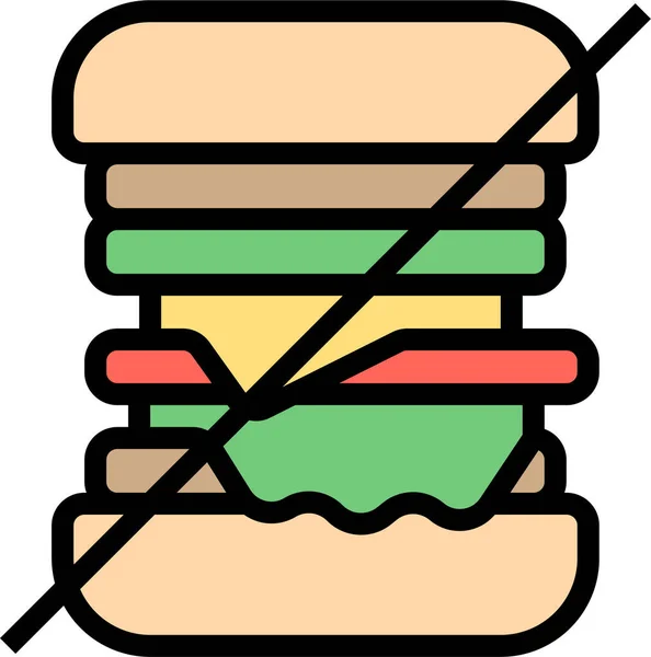 Eatless Global Hamburger Icon Filledoutline Style — Stock Vector