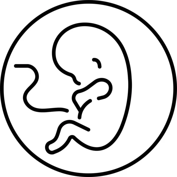 Baby Embryo Fetus Icon — Stock Vector