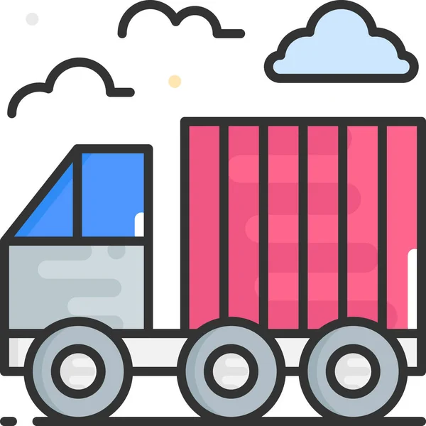 Carro Transporte Contenedor Icono — Vector de stock